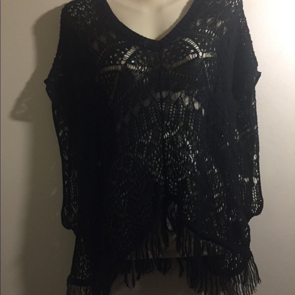 Black cover up knitted top